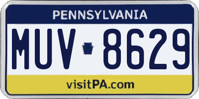 PA license plate MUV8629