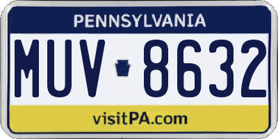 PA license plate MUV8632