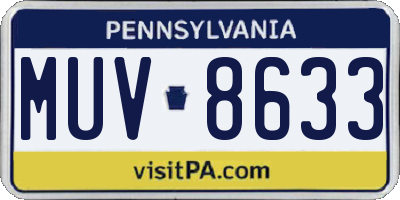 PA license plate MUV8633