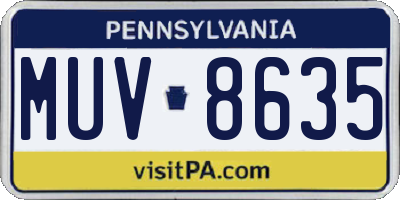 PA license plate MUV8635