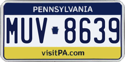 PA license plate MUV8639