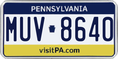 PA license plate MUV8640