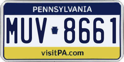 PA license plate MUV8661
