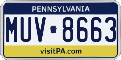 PA license plate MUV8663