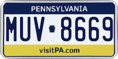 PA license plate MUV8669