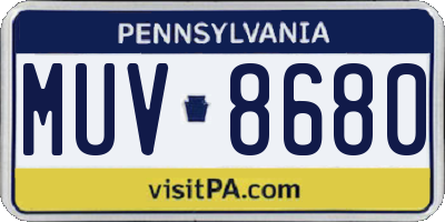 PA license plate MUV8680