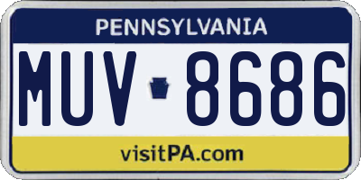 PA license plate MUV8686