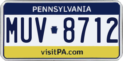 PA license plate MUV8712