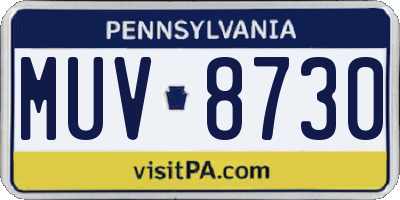 PA license plate MUV8730