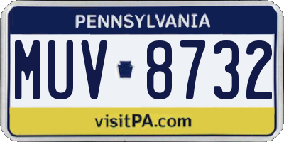 PA license plate MUV8732