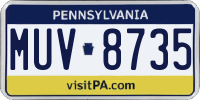 PA license plate MUV8735