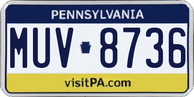 PA license plate MUV8736