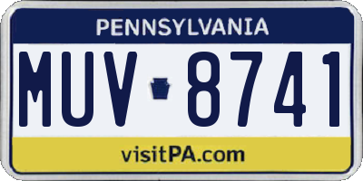 PA license plate MUV8741