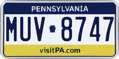 PA license plate MUV8747