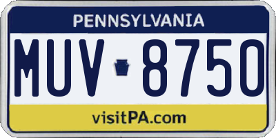PA license plate MUV8750