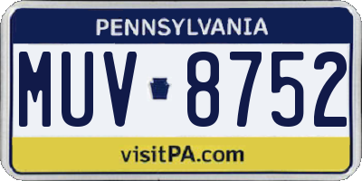 PA license plate MUV8752