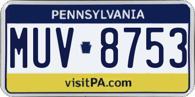 PA license plate MUV8753