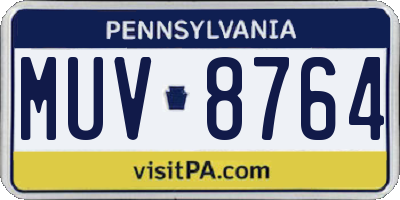 PA license plate MUV8764