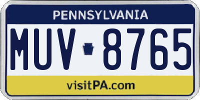 PA license plate MUV8765