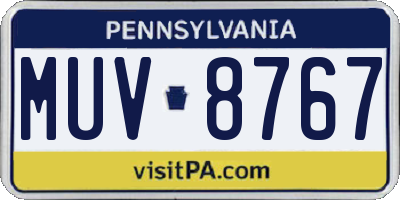 PA license plate MUV8767