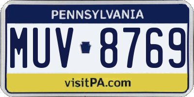 PA license plate MUV8769