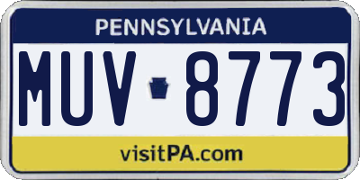 PA license plate MUV8773