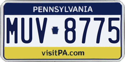 PA license plate MUV8775