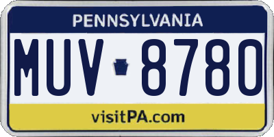 PA license plate MUV8780