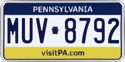 PA license plate MUV8792