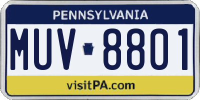PA license plate MUV8801