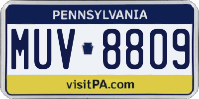 PA license plate MUV8809