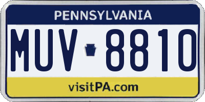 PA license plate MUV8810