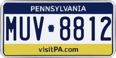 PA license plate MUV8812