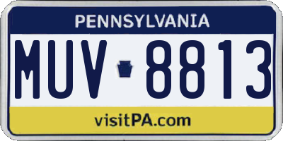 PA license plate MUV8813