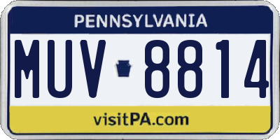 PA license plate MUV8814