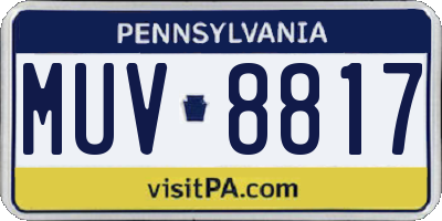PA license plate MUV8817