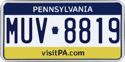 PA license plate MUV8819