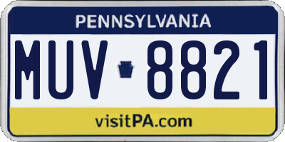 PA license plate MUV8821