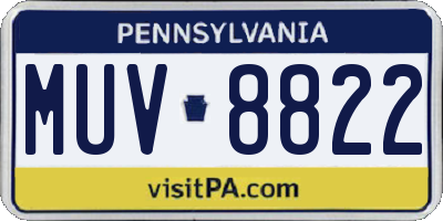 PA license plate MUV8822