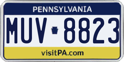 PA license plate MUV8823