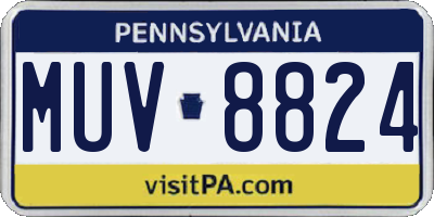 PA license plate MUV8824