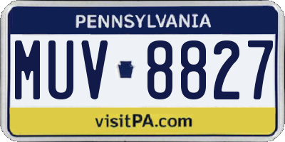 PA license plate MUV8827