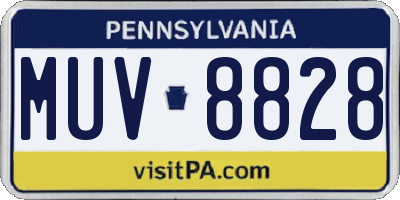 PA license plate MUV8828
