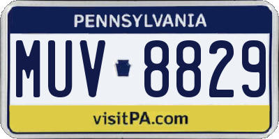 PA license plate MUV8829
