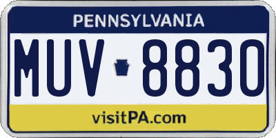 PA license plate MUV8830