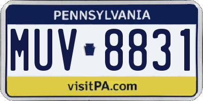 PA license plate MUV8831