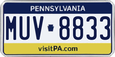 PA license plate MUV8833