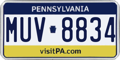 PA license plate MUV8834