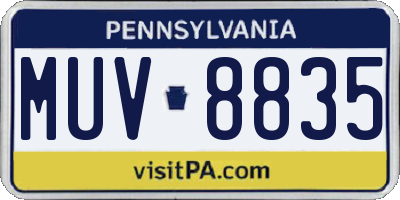 PA license plate MUV8835