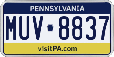 PA license plate MUV8837